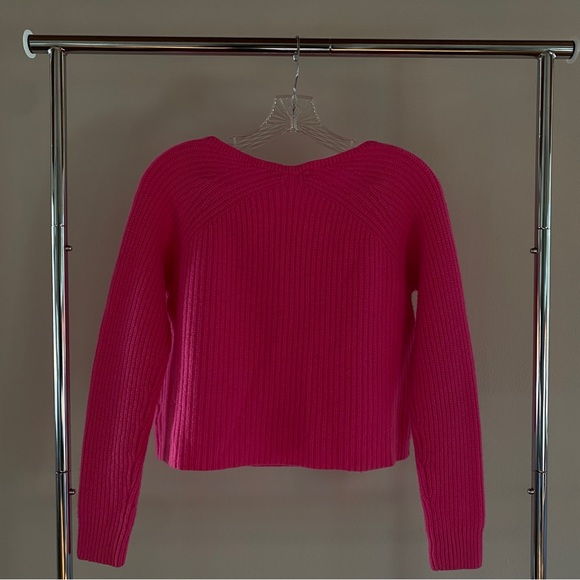360 CASHMERE hot pink cropped knit sweater - Picture 5 of 6